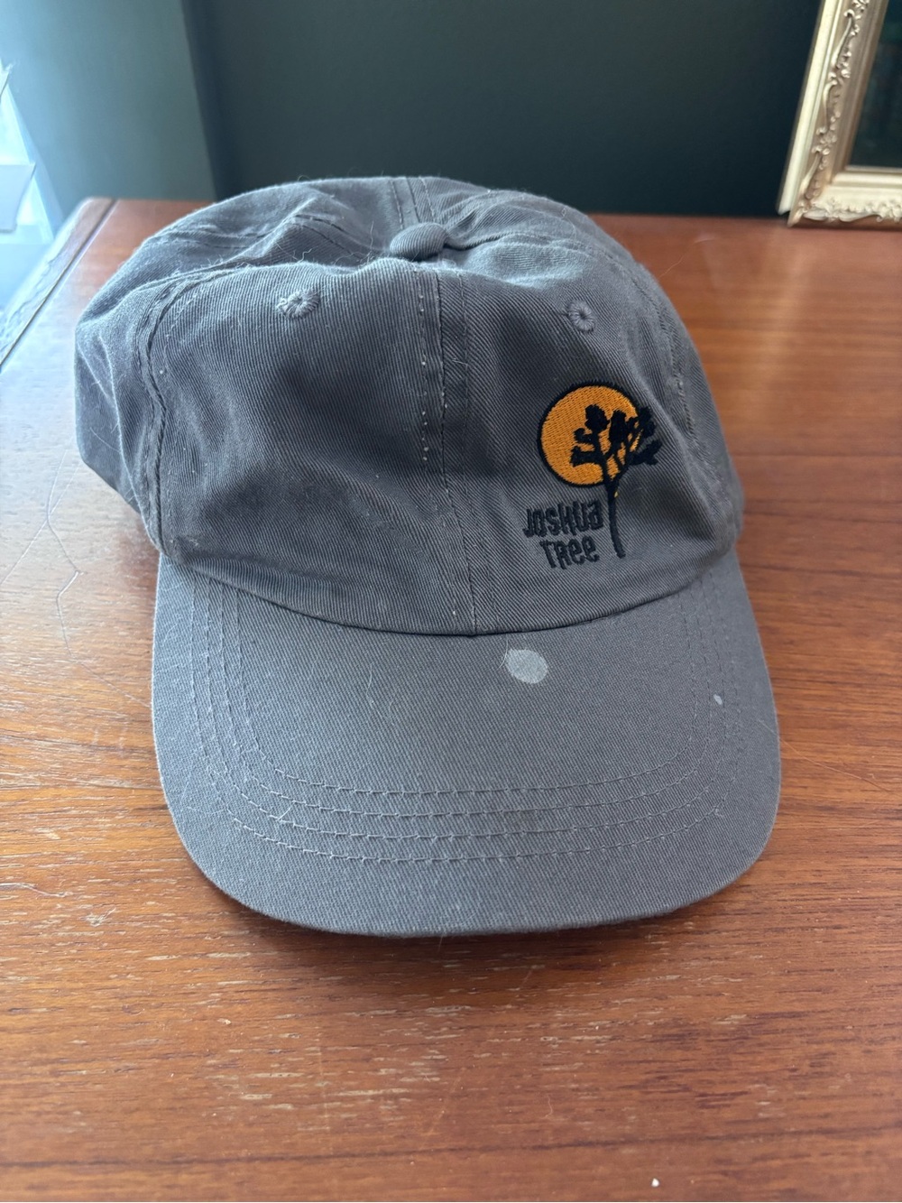 Joshua Tree Embroidered Logo Cap — Olive Green with Mustard Accent